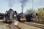 Oktober 1985. 41 1182, 38 1182, 44 1182. Greiz / Als dritte 1182 war 38 1182 auf der Lokomotivausstellung in Greiz zu sehen, hier in einer Reihe mit 41 1182 und 44 1182.