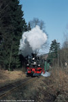 17. Februar 2002. 99 1608. Buschmühle / 99 1608 mit RB 27824 an der Station Buschmühle.