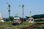 18. Juli 2006. 628 600. Laucha an der Unstrut. . Sachsen-Anhalt / RB 26988 (Naumburg - Nebra) im Bahnhof Laucha.