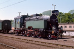 Mai 1989. Tkt48 77. Gniezno. . wielkopolskie / Denkmallokomotive Tkt48 77 im Bahnhof Gniezno.